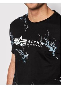 Alpha Industries T-Shirt Lightning Aop 106500 Czarny Regular Fit. Kolor: czarny. Materiał: bawełna #4