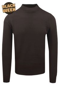 Klasyczny, Bawełniany Półgolf Męski - Brave Soul - Czekoladowy. Kolor: beżowy, brązowy, wielokolorowy. Materiał: bawełna. Sezon: zima, jesień. Styl: klasyczny #1