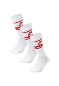 Nike - Skarpety Unisex Dla Dorosłych Sportswear Essential DriFIT Everyday Crew (zestaw. Kolor: czerwony, biały, wielokolorowy. Sport: turystyka piesza