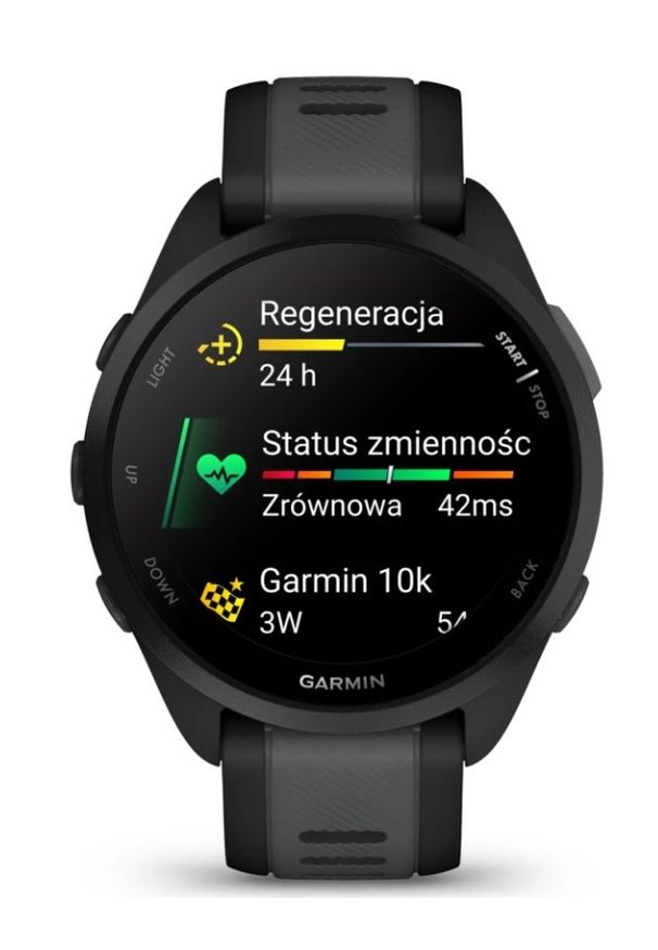 GARMIN - Garmin Forerunner 165 czarny. Rodzaj zegarka: smartwatch. Kolor: czarny. Styl: casual