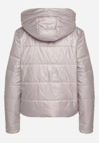 Born2be - Jasnoszara Pikowana Kurtka z Kapturem Terishia. Okazja: na co dzień. Typ kołnierza: kaptur. Kolor: szary. Materiał: jeans. Długość rękawa: długi rękaw. Długość: długie. Sezon: wiosna. Styl: casual, elegancki #5