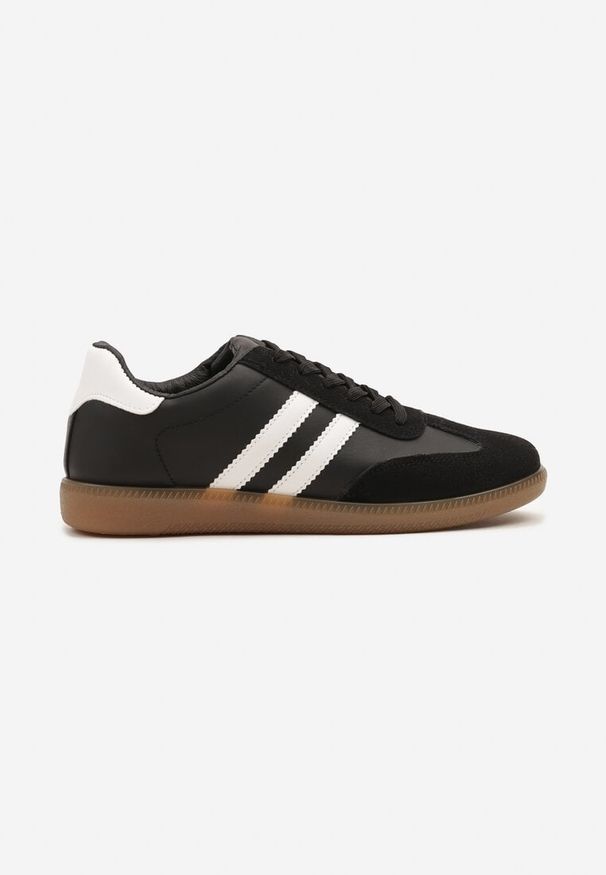 Renee - Czarne Sneakersy Typu Kultowe Tenisówki Zdobione Przeszyciami Remiana. Okazja: na co dzień. Kolor: czarny. Materiał: jeans. Szerokość cholewki: normalna. Wzór: aplikacja. Obcas: na obcasie. Wysokość obcasa: niski