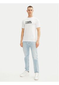 Karl Lagerfeld - KARL LAGERFELD T-Shirt 755087 552235 Biały Regular Fit. Typ kołnierza: dekolt w karo. Kolor: biały. Materiał: bawełna #3