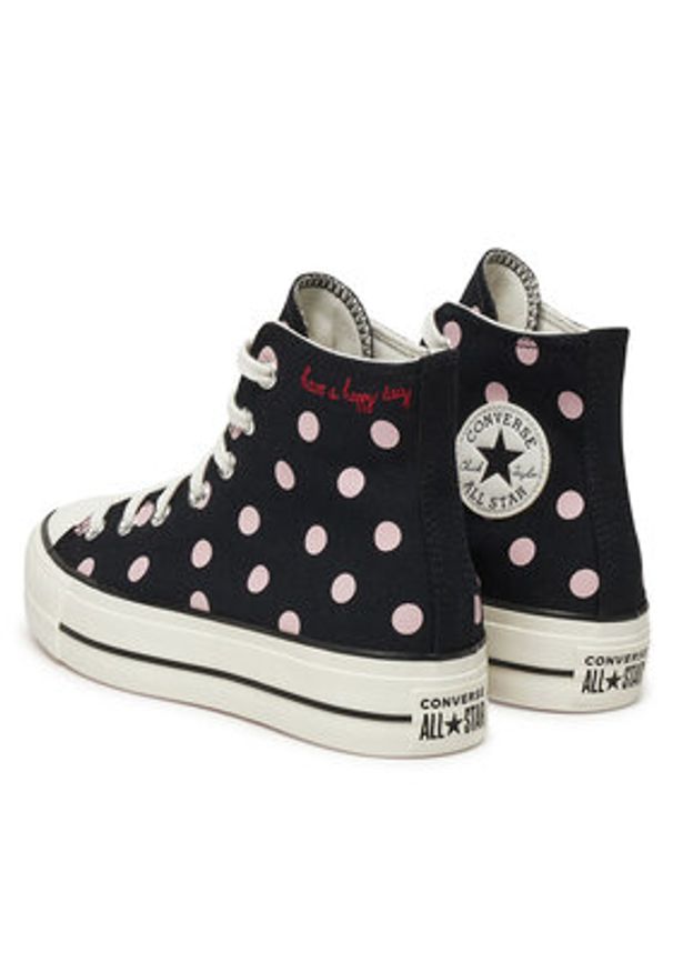 Converse Trampki Chuck Taylor All Star Lift Platform Polka Dots A10688C Czarny. Kolor: czarny. Materiał: materiał. Obcas: na platformie