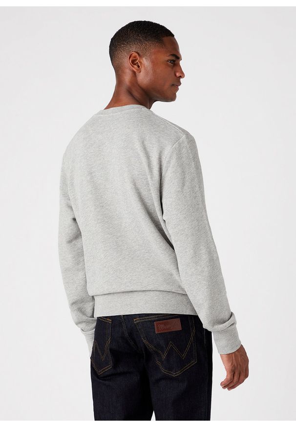 Wrangler - WRANGLER FRAME LOGO SWS MĘSKA BLUZA KLASYCZNA MID GREY MEL W6H1HAX37 112146195. Styl: klasyczny