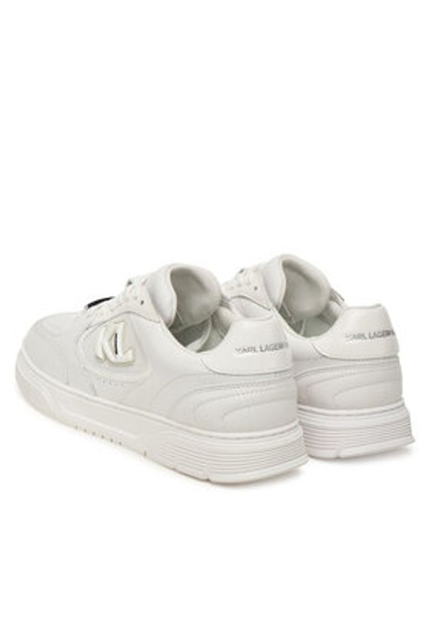 Karl Lagerfeld - KARL LAGERFELD Sneakersy KL63025 Biały. Kolor: biały. Materiał: skóra
