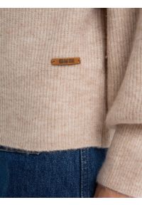 Big-Star - Sweter damski z rozpinanym golfem beżowy Pulina 801. Okazja: na co dzień. Typ kołnierza: golf. Kolor: beżowy. Materiał: jeans, materiał, skóra. Styl: retro, casual #4