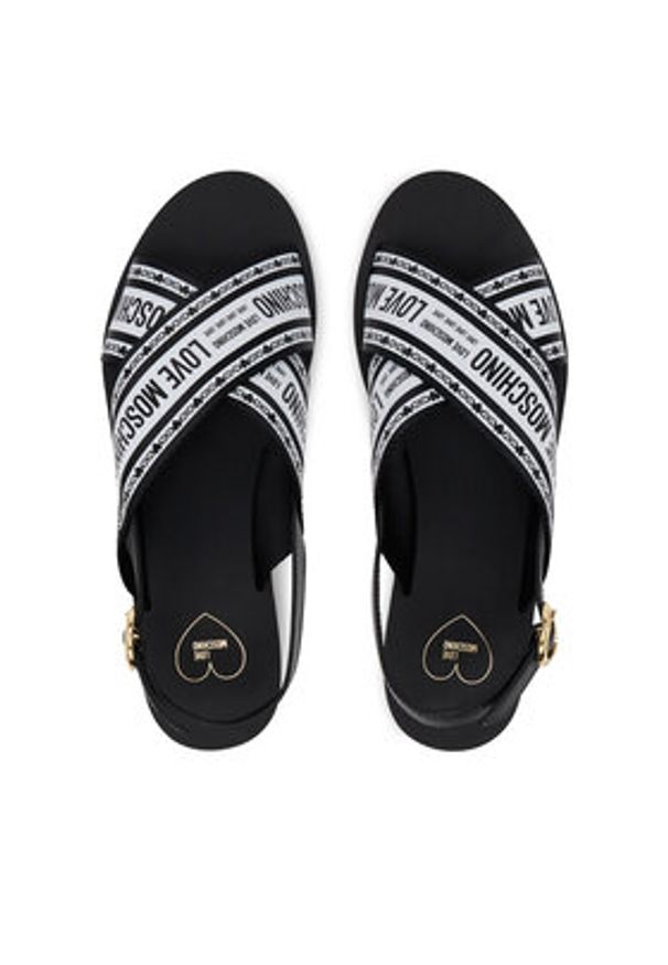 Love Moschino - LOVE MOSCHINO Sandały San Lod Micro20 JA16142G0MIX200A Czarny. Kolor: czarny. Materiał: materiał