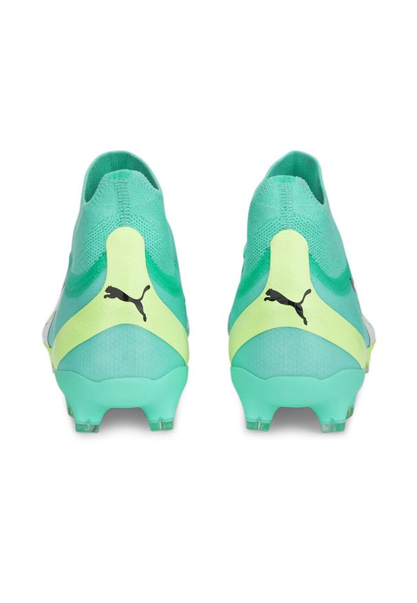 Buty piłkarskie męskie Puma Ultra Pro Fgag. Kolor: żółty, biały, wielokolorowy. Materiał: materiał. Szerokość cholewki: normalna. Sport: piłka nożna