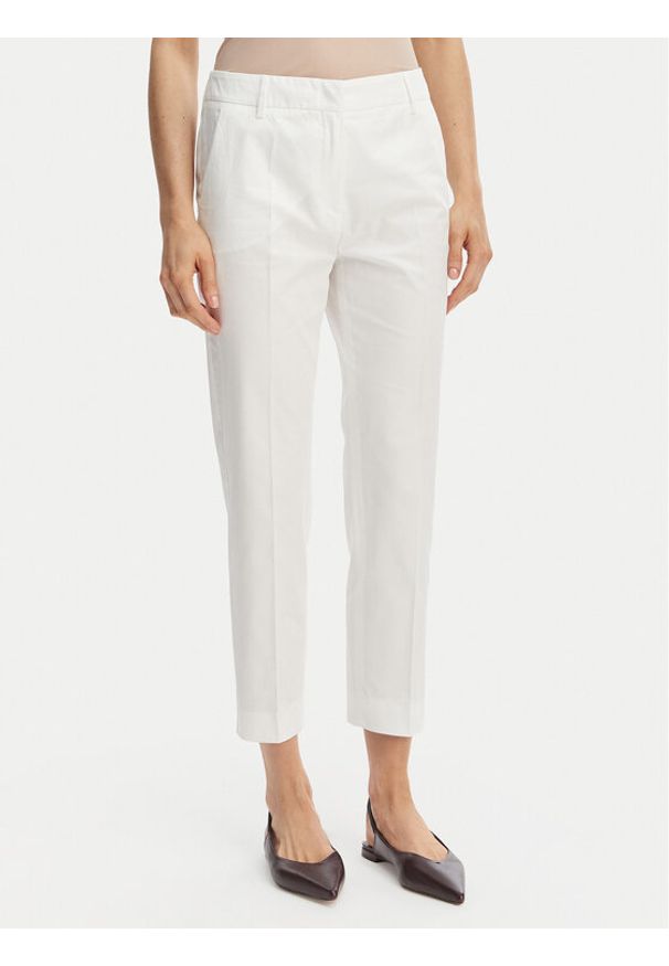 Weekend Max Mara Spodnie materiałowe Cecco 2615131082 Biały Regular Fit. Kolor: biały. Materiał: bawełna