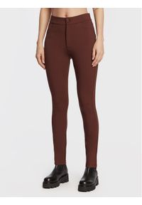 Marella Spodnie materiałowe Nitrite 37860229 Brązowy Slim Fit. Kolor: brązowy. Materiał: materiał, wiskoza #1