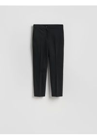 Reserved - Spodnie w kant z bawełną - czarny. Kolor: czarny. Materiał: bawełna #1