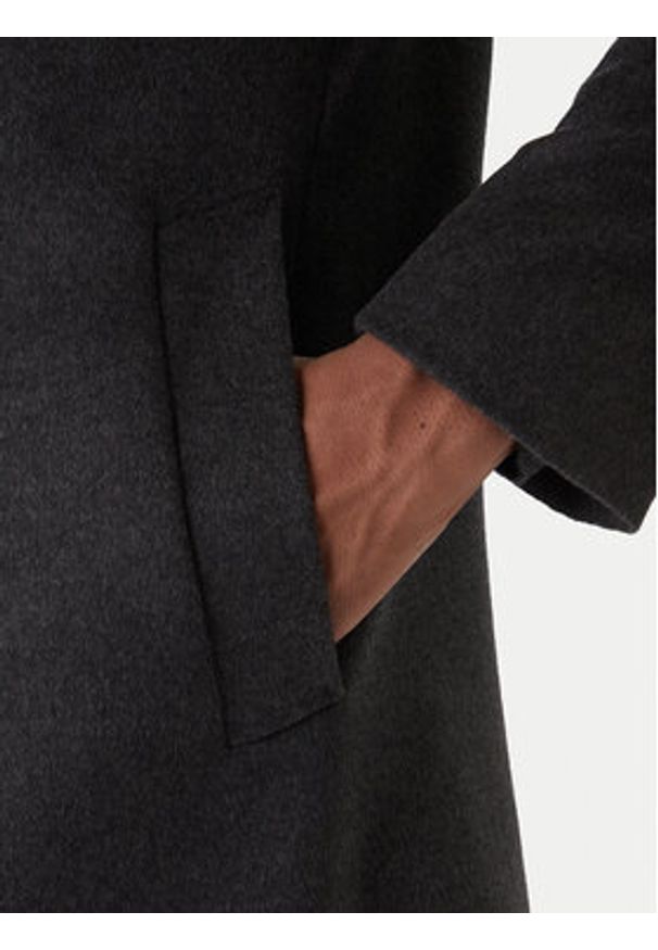 BOSS Płaszcz wełniany H-Hyde 50551078 Szary Slim Fit. Kolor: szary. Materiał: wełna