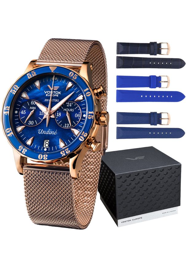 Zegarek damski Vostok Europe VK64-515B670B różowe złoto. Kolor: złoty, wielokolorowy, różowy