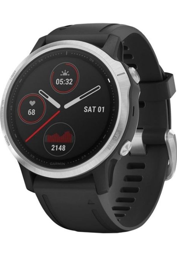 GARMIN - Zegarek sportowy Garmin Fenix 6S Czarno-srebrny (010-02159-01). Kolor: wielokolorowy, czarny, srebrny. Styl: sportowy