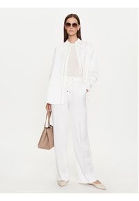 BOSS - Boss Spodnie materiałowe Tabuta 50515737 Biały Relaxed Fit. Kolor: biały. Materiał: wiskoza, len #5