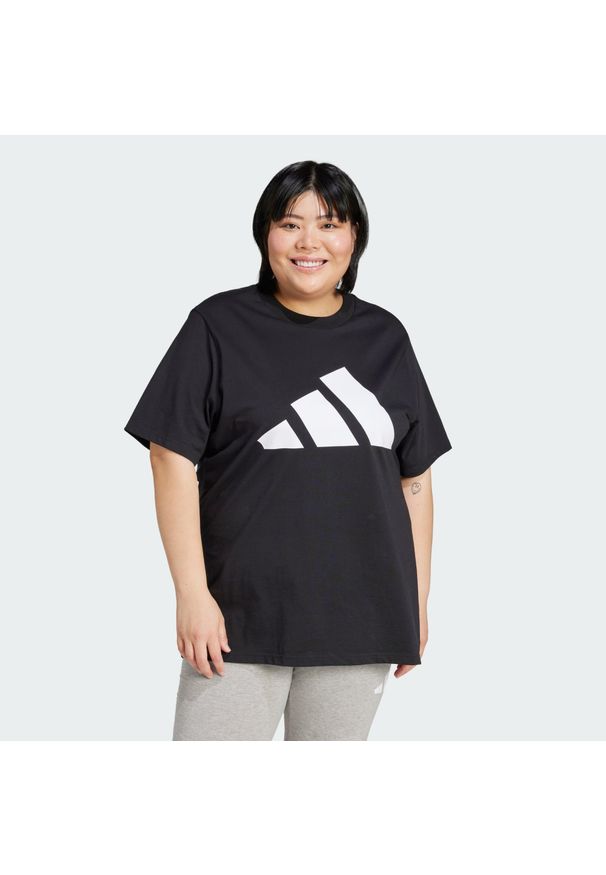 Adidas - Koszulka Essentials Big Logo Cotton (Plus Size). Kolekcja: plus size. Kolor: czarny, wielokolorowy, biały. Materiał: bawełna