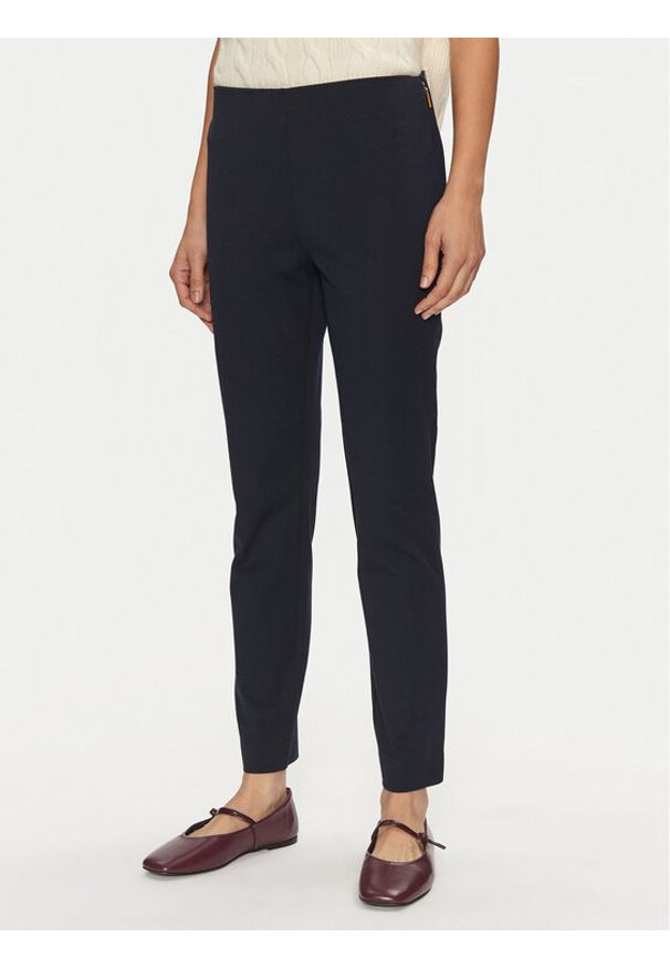 Lauren Ralph Lauren Spodnie materiałowe 200631310 Granatowy Slim Fit. Kolor: niebieski. Materiał: wiskoza, bawełna