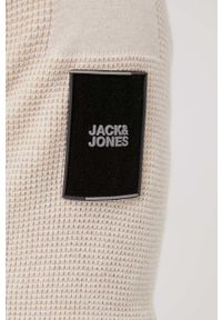 Jack & Jones sweter męski kolor beżowy lekki. Okazja: na co dzień. Kolor: beżowy. Długość rękawa: długi rękaw. Długość: długie. Styl: casual #4