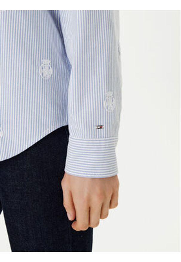 TOMMY HILFIGER - Tommy Hilfiger Koszula WW0WW49386 Błękitny Relaxed Fit. Kolor: niebieski. Materiał: bawełna