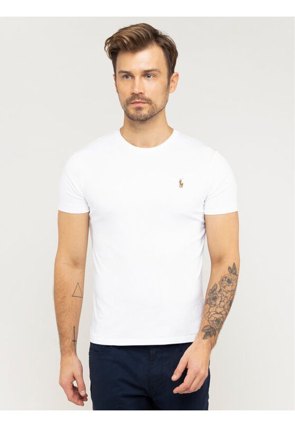 Polo Ralph Lauren T-Shirt 710740727 Biały Slim Fit. Typ kołnierza: polo. Kolor: biały. Materiał: bawełna