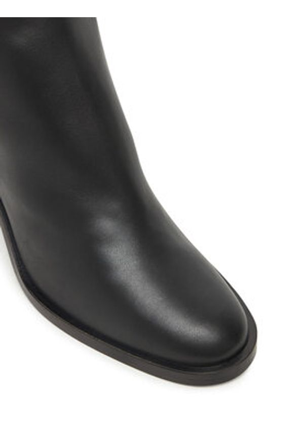 Max Mara Botki Midiboot80 25247960726 Czarny. Kolor: czarny. Materiał: skóra