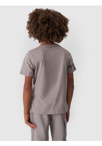 4f - 4F T-shirt z nadrukiem chłopięcy - szary 152 (11-12 lat). Okazja: na co dzień. Kolor: szary. Materiał: bawełna, jersey, dzianina. Długość rękawa: krótki rękaw. Długość: krótkie. Wzór: nadruk. Sezon: lato. Styl: sportowy, klasyczny, casual