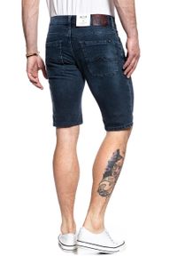 Mustang - SPODENKI MĘSKIE MUSTANG 5 POCKET SHORT DARK SCRATCHED USED 1007109 5000 582. Materiał: jeans #10