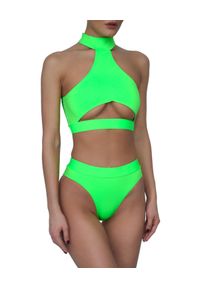 NOIRE SWIMWEAR - Zielony dół od bikini z wysokim stanem Bali. Stan: podwyższony. Kolor: zielony. Materiał: tkanina #3