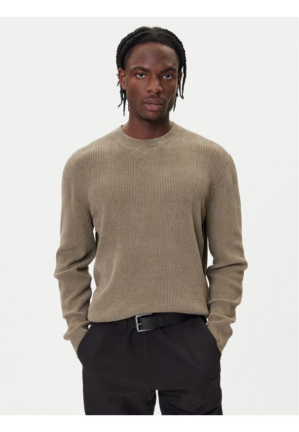 BOSS Sweter P-Horso 50549989 Brązowy Regular Fit. Kolor: brązowy. Materiał: wiskoza, syntetyk