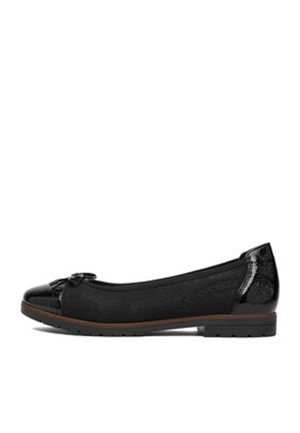 Rieker Baleriny 45358-00 Czarny. Kolor: czarny. Materiał: materiał