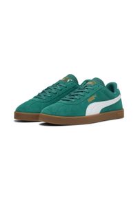 Puma - Sneakersy zamszowe unisex PUMA Club II PUMA Wild Green White Gold. Kolor: biały, wielokolorowy, żółty. Materiał: zamsz. Sport: turystyka piesza