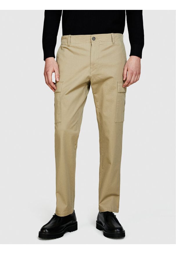 Sisley Spodnie materiałowe 4H2FSF03P Beżowy Straight Fit. Kolor: beżowy. Materiał: bawełna
