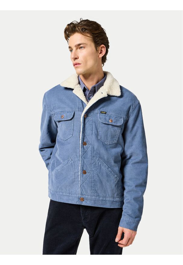 Wrangler Kurtka jeansowa 112357214 Niebieski Regular Fit. Kolor: niebieski. Materiał: bawełna, sztruks