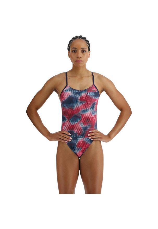 TYR - Strój Kąpielowy Tyr Starhex Cutoutfit – Czerwony/Wielokolorowy – Rozmiar 38. Kolor: czerwony, wielokolorowy
