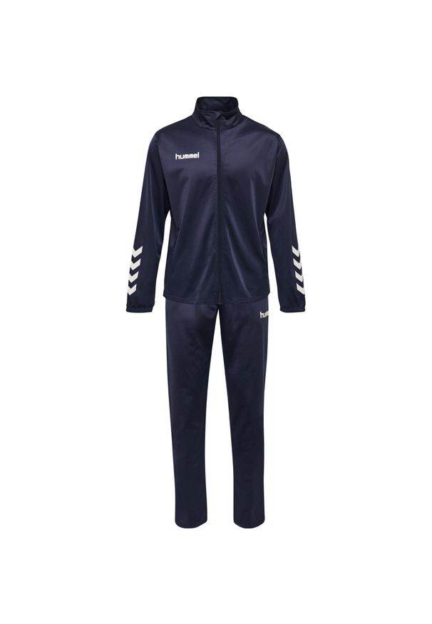 Hummel Zestaw sportowy bluza i spodnie dresowe Promo Kids Poly Suit. Kolor: niebieski. Materiał: dresówka. Sport: piłka nożna