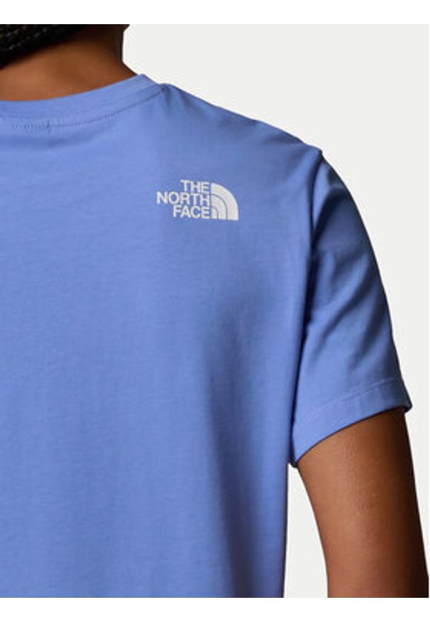 The North Face T-Shirt Simple Dome NF0A87U4 Niebieski Loose Fit. Kolor: niebieski. Materiał: syntetyk, bawełna