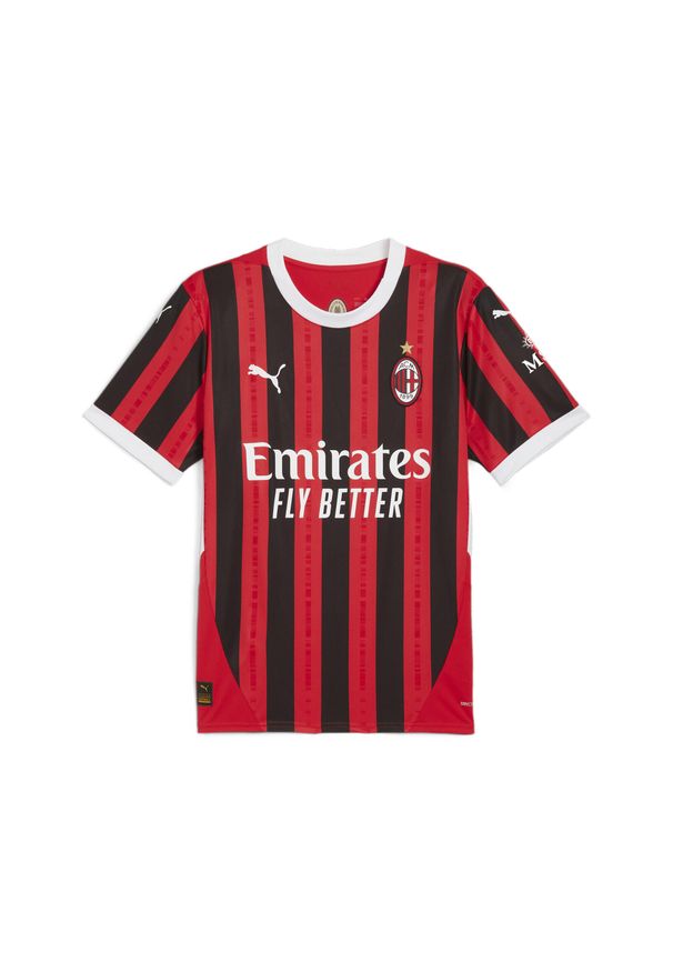 Puma - Męska koszulka domowa AC Milan 24/25 PUMA For All Time Red Black. Kolor: czerwony, wielokolorowy, czarny. Materiał: jersey. Sport: piłka nożna