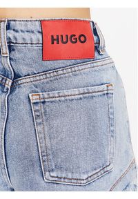 Hugo Szorty jeansowe 50487612 Błękitny Regular Fit. Kolor: niebieski. Materiał: jeans #4