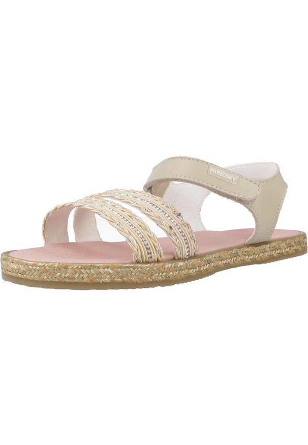 Pablosky - Sandały PABLOSKY 437030P Jasnobrązowy. Kolor: brązowy, beżowy, wielokolorowy. Materiał: tkanina, skóra, syntetyk