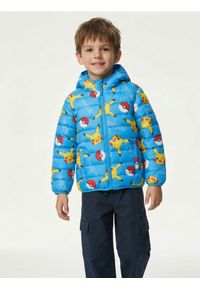 Sinsay - Pikowana kurtka puffer z kapturem - niebieski. Typ kołnierza: kaptur. Kolor: niebieski #1
