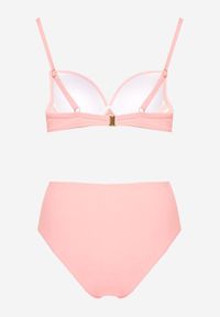 Born2be - Różowe Klasyczne Bikini Majtki Typu Figi i Biustonosz Natinela. Kolor: różowy #6