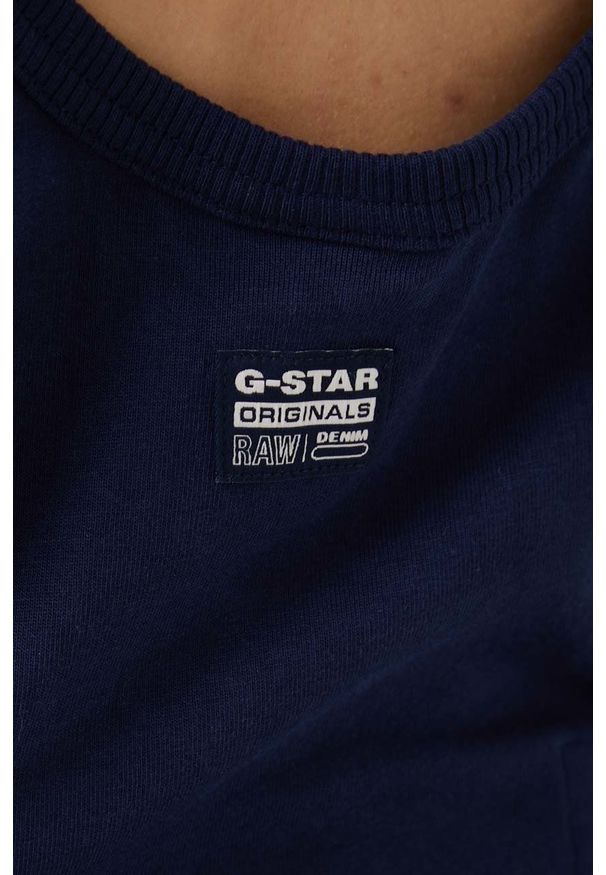 G-Star RAW - G-Star Raw sukienka kolor granatowy mini rozkloszowana. Kolor: niebieski. Materiał: bawełna, dzianina. Długość rękawa: na ramiączkach. Wzór: gładki. Typ sukienki: rozkloszowane. Długość: mini