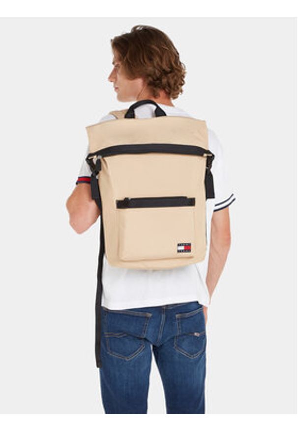 Tommy Jeans Plecak Tjm Daily Rolltop Backpack AM0AM11965 Beżowy. Kolor: beżowy. Materiał: materiał