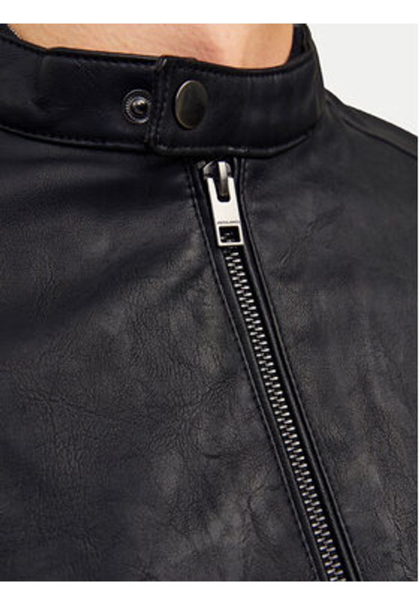 Jack & Jones - Jack&Jones Kurtka z imitacji skóry Dylan 12261195 Czarny Slim Fit. Kolor: czarny. Materiał: skóra