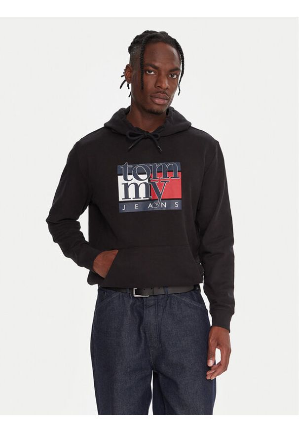 Tommy Jeans Bluza DM0DM22092 Czarny Relaxed Fit. Kolor: czarny. Materiał: bawełna