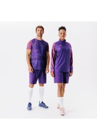 KIPSTA - Bluza piłkarska Kipsta Viralto Wavy Club na krótki suwak. Kolor: fioletowy, wielokolorowy, różowy. Materiał: poliester, materiał, elastan. Długość: krótkie. Sport: piłka nożna