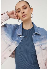 Tommy Jeans kurtka jeansowa damska przejściowa oversize. Materiał: bawełna #3