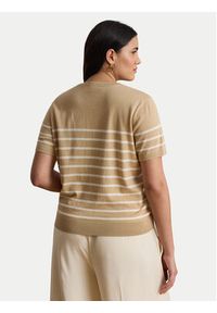 Lauren Ralph Lauren - LAUREN RALPH LAUREN T-Shirt Eyelah 200P13973002 Beżowy Regular Fit. Kolor: beżowy. Materiał: syntetyk #4