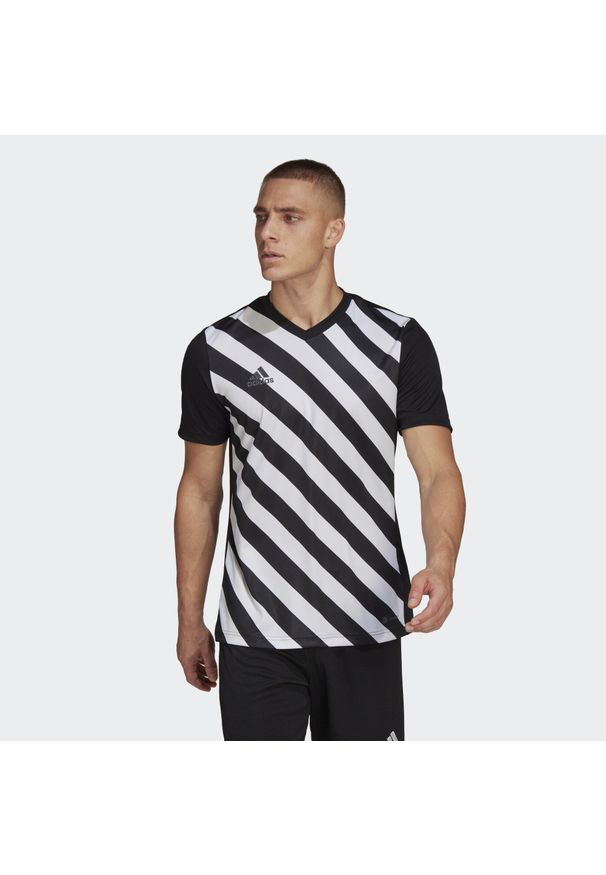 Adidas - Jersey adidas Entrada 22 Graphic. Kolor: biały, wielokolorowy, czarny. Materiał: jersey. Sezon: lato. Sport: piłka nożna